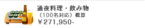 通夜料理・飲み物（100名対応）概算 ￥271,950-