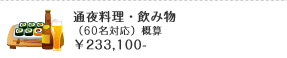 通夜料理・飲み物（60名対応）概算 ￥233,100-