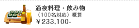 通夜料理・飲み物（100名対応）概算 ￥233,100-
